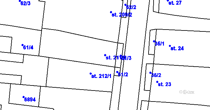 Parcela st. 211/2 v KÚ Brumovice, Katastrální mapa