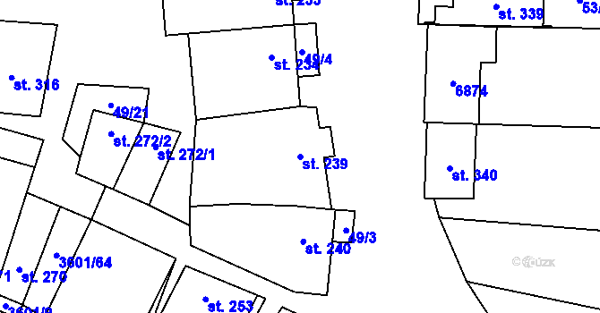 Parcela st. 239 v KÚ Brumovice, Katastrální mapa
