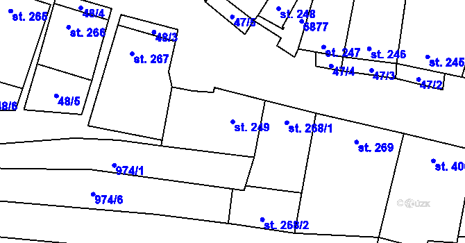 Parcela st. 249 v KÚ Brumovice, Katastrální mapa
