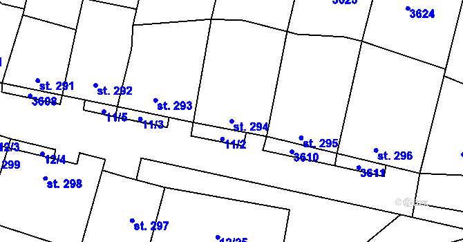 Parcela st. 294 v KÚ Brumovice, Katastrální mapa