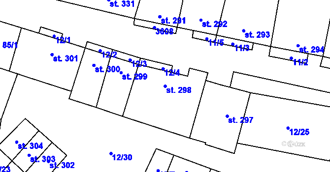 Parcela st. 298 v KÚ Brumovice, Katastrální mapa