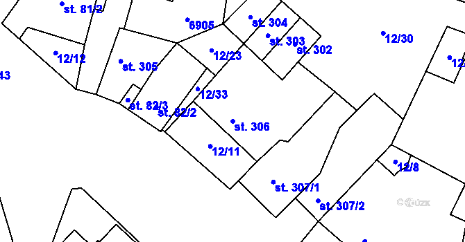 Parcela st. 306 v KÚ Brumovice, Katastrální mapa