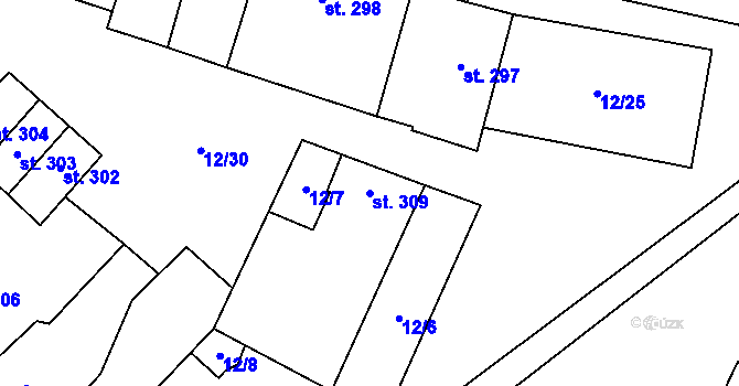 Parcela st. 309 v KÚ Brumovice, Katastrální mapa