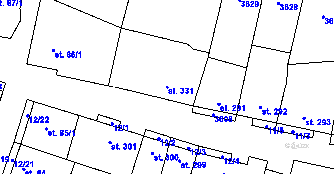 Parcela st. 331 v KÚ Brumovice, Katastrální mapa