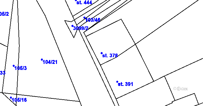 Parcela st. 378 v KÚ Brumovice, Katastrální mapa