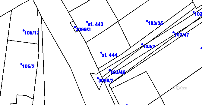 Parcela st. 444 v KÚ Brumovice, Katastrální mapa