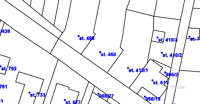 Parcela st. 460 v KÚ Brumovice, Katastrální mapa