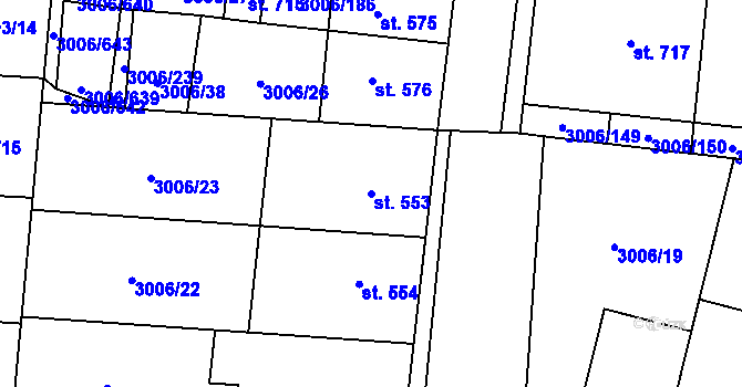 Parcela st. 553 v KÚ Brumovice, Katastrální mapa