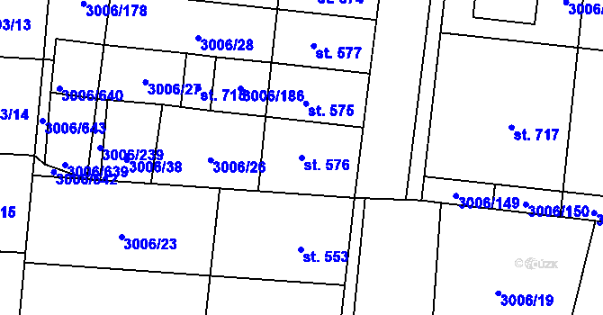 Parcela st. 576 v KÚ Brumovice, Katastrální mapa