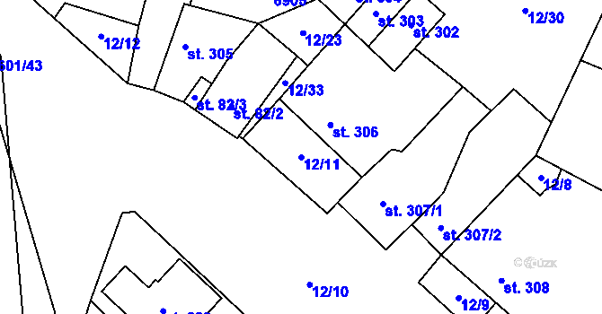 Parcela st. 12/11 v KÚ Brumovice, Katastrální mapa