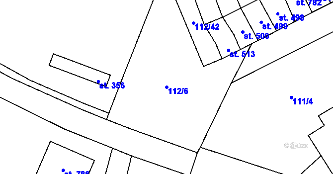 Parcela st. 112/6 v KÚ Brumovice, Katastrální mapa
