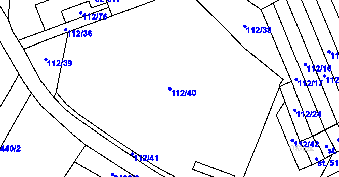 Parcela st. 112/40 v KÚ Brumovice, Katastrální mapa
