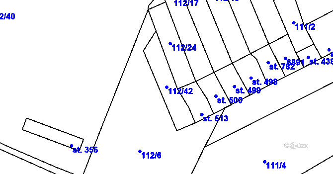 Parcela st. 112/42 v KÚ Brumovice, Katastrální mapa