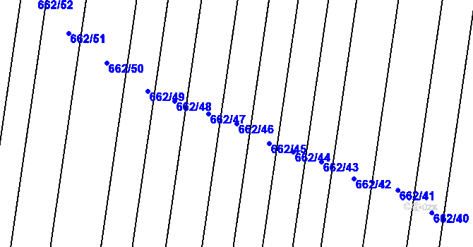 Parcela st. 662/46 v KÚ Brumovice, Katastrální mapa
