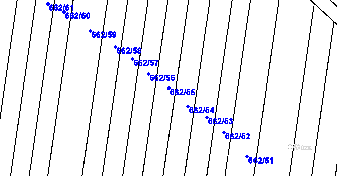 Parcela st. 662/55 v KÚ Brumovice, Katastrální mapa