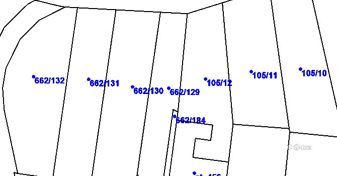 Parcela st. 662/129 v KÚ Brumovice, Katastrální mapa