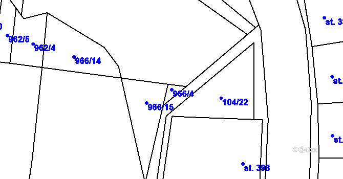 Parcela st. 966/4 v KÚ Brumovice, Katastrální mapa