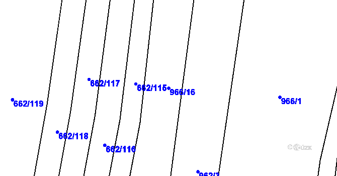 Parcela st. 966/16 v KÚ Brumovice, Katastrální mapa