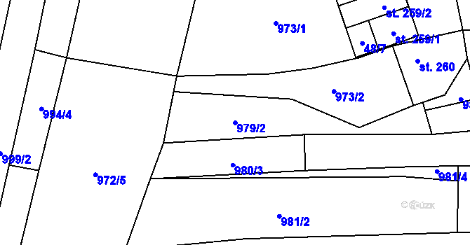 Parcela st. 979/2 v KÚ Brumovice, Katastrální mapa