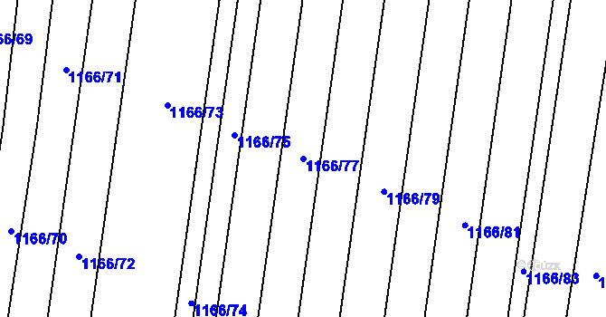 Parcela st. 1166/77 v KÚ Brumovice, Katastrální mapa