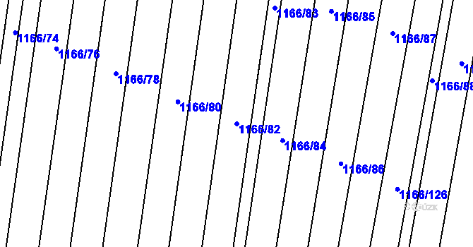 Parcela st. 1166/82 v KÚ Brumovice, Katastrální mapa