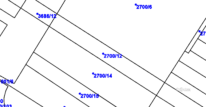 Parcela st. 2700/12 v KÚ Brumovice, Katastrální mapa