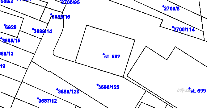 Parcela st. 682 v KÚ Brumovice, Katastrální mapa