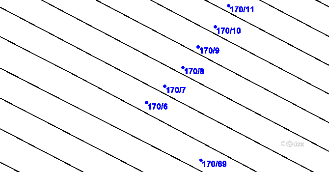 Parcela st. 170/7 v KÚ Brumovice, Katastrální mapa