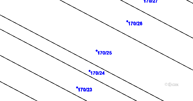 Parcela st. 170/25 v KÚ Brumovice, Katastrální mapa