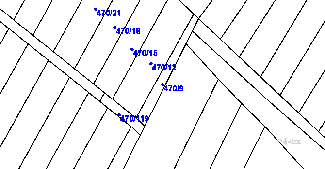 Parcela st. 470/9 v KÚ Brumovice, Katastrální mapa