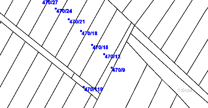 Parcela st. 470/12 v KÚ Brumovice, Katastrální mapa