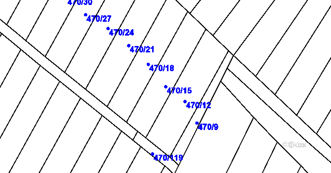 Parcela st. 470/15 v KÚ Brumovice, Katastrální mapa
