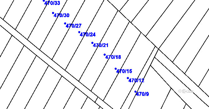 Parcela st. 470/18 v KÚ Brumovice, Katastrální mapa