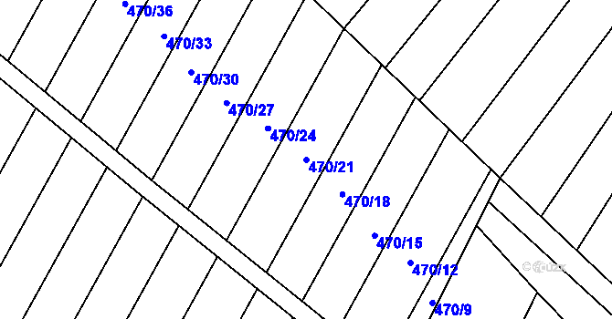 Parcela st. 470/21 v KÚ Brumovice, Katastrální mapa