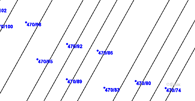 Parcela st. 470/86 v KÚ Brumovice, Katastrální mapa