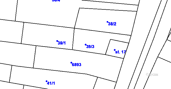 Parcela st. 39/3 v KÚ Brumovice, Katastrální mapa