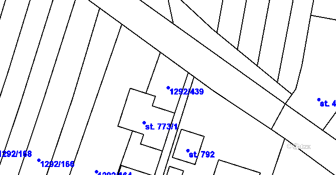 Parcela st. 1292/439 v KÚ Brumovice, Katastrální mapa