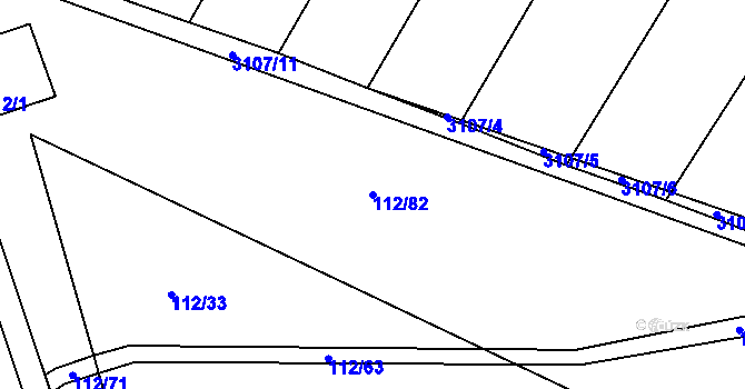 Parcela st. 112/82 v KÚ Brumovice, Katastrální mapa