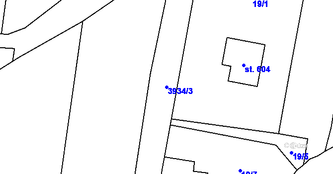Parcela st. 3934/3 v KÚ Brumovice u Opavy, Katastrální mapa