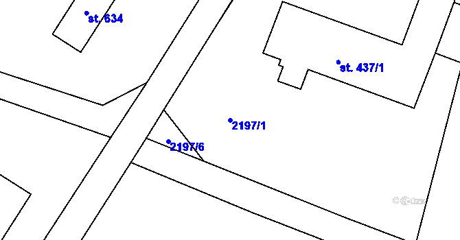 Parcela st. 2197/1 v KÚ Brumovice u Opavy, Katastrální mapa
