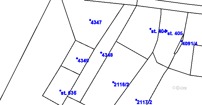 Parcela st. 4348 v KÚ Brumovice u Opavy, Katastrální mapa