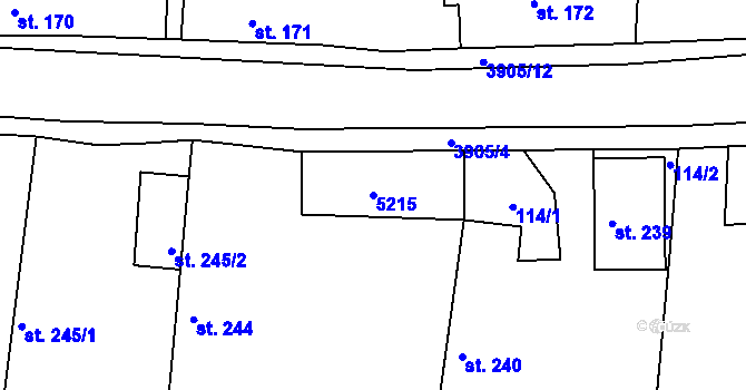 Parcela st. 5215 v KÚ Brumovice u Opavy, Katastrální mapa