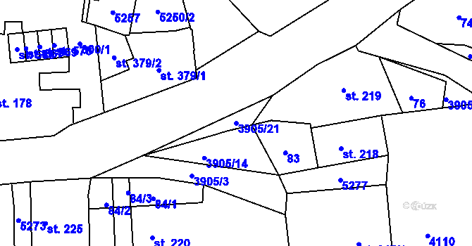 Parcela st. 3905/21 v KÚ Brumovice u Opavy, Katastrální mapa