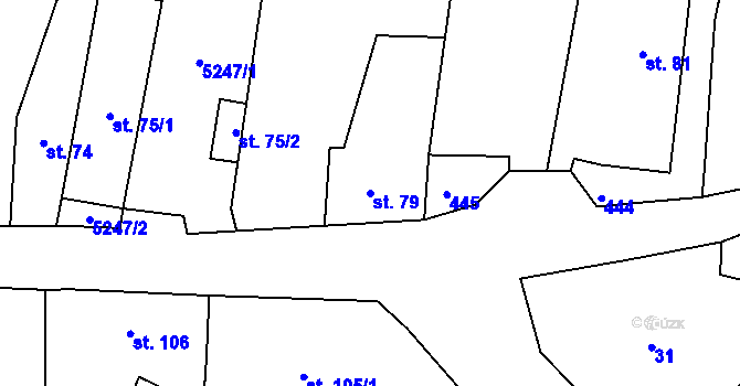 Parcela st. 79 v KÚ Brumovice u Opavy, Katastrální mapa
