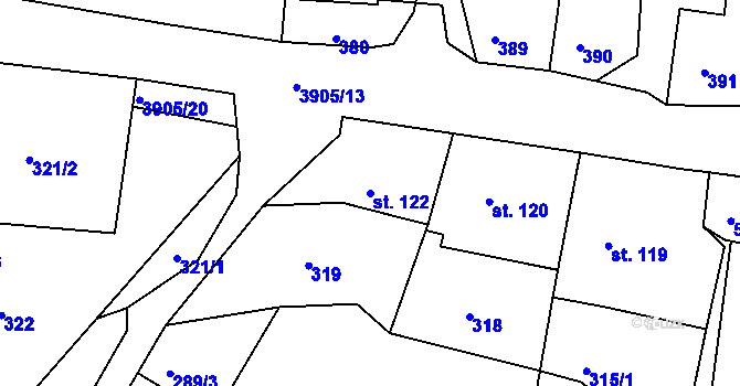 Parcela st. 122 v KÚ Brumovice u Opavy, Katastrální mapa