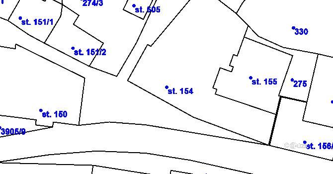 Parcela st. 154 v KÚ Brumovice u Opavy, Katastrální mapa