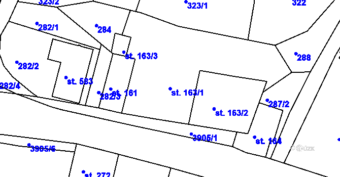 Parcela st. 163/1 v KÚ Brumovice u Opavy, Katastrální mapa