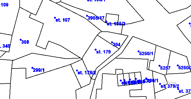 Parcela st. 179 v KÚ Brumovice u Opavy, Katastrální mapa
