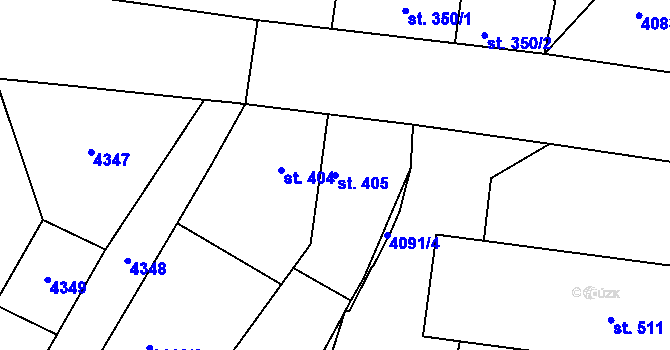 Parcela st. 405 v KÚ Brumovice u Opavy, Katastrální mapa