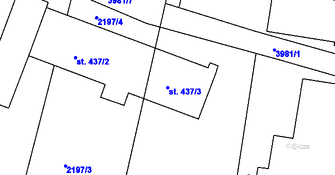 Parcela st. 437/3 v KÚ Brumovice u Opavy, Katastrální mapa